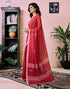 Vasthrlay Chanderi Printed Unstitched Orange Saree