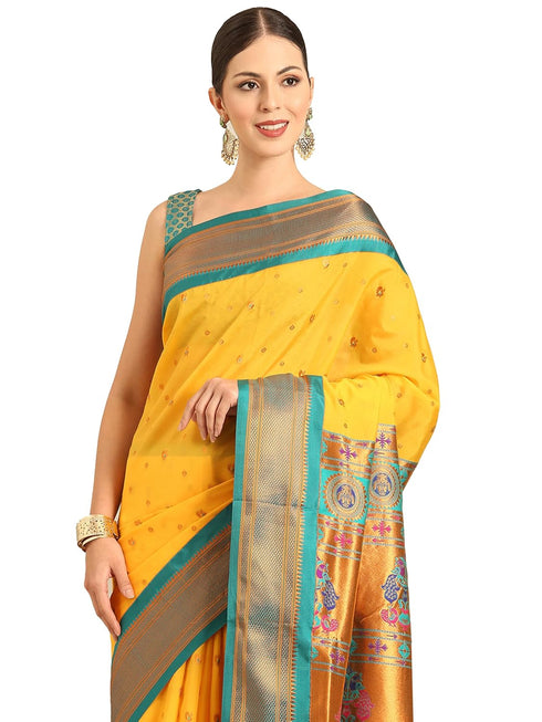 Vasthrlay Paithani Orange Saree