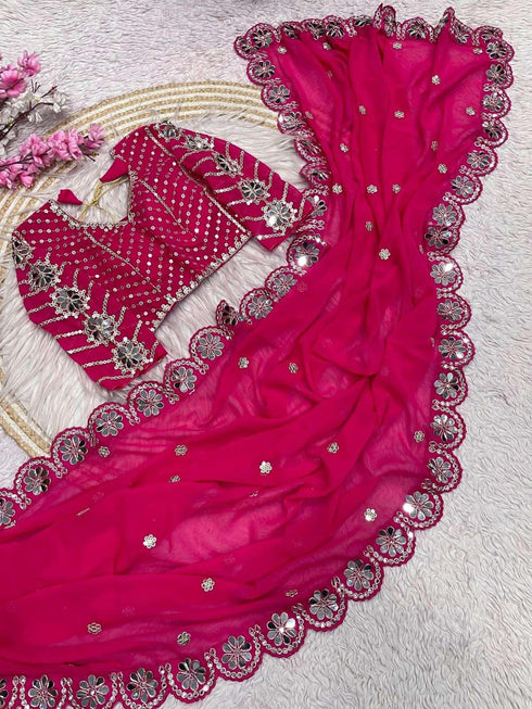Vasthrlay Georgette Embroidery Saree
