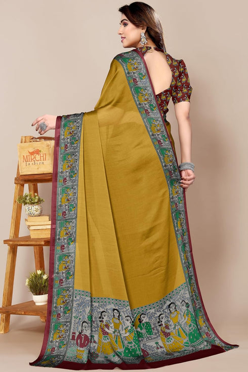 Vasthrlay Fashion Chiffon Georgette Teal Ethnic Wear