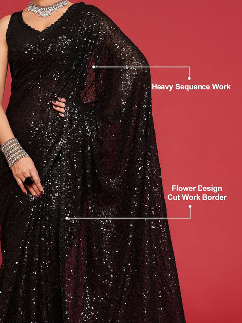 Vasthrlay Georgette Sequins Blouse Ethnic Wear