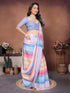 Vasthrlay Multicolour Womens Linen Ready To Wear Saree