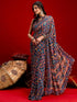 Vasthrlay Sequins Embroidery Orange Saree