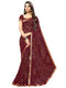 Vasthrlay Chiffon Blouse Maroon Saree