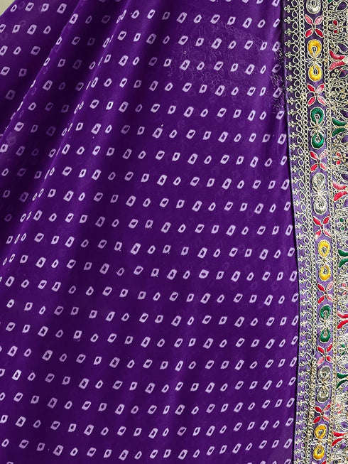 Vasthrlay Georgette Embroidery Rani Saree