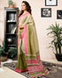 Vasthrlay Chanderi Printed Unstitched Off White Saree