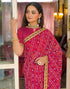 Vasthrlay Bandhani Embroidery Unstitched Dusty Pink Saree