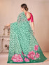 Vasthrlay Green Georgette Unstitched Saree