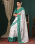 Vasthrlay Georgette Bandhani Unstitched White Saree