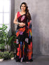 Vasthrlay Purple Georgette Printed Unstitched Saree