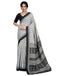 Vasthrlay Bandhani Printed White And Black Saree With Unstitched Blouse Piece