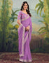 Vasthrlay Embroidery Traditional Unstitched Violet Saree