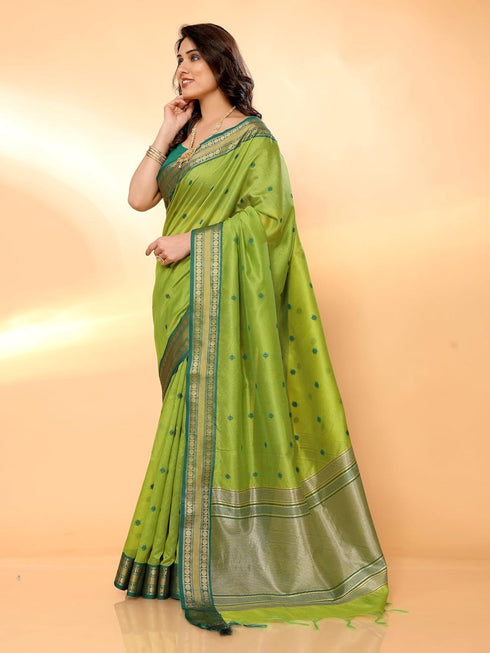 VasthrlayJacquard Boardered Unstitched Mustard Free Ethnic Wear