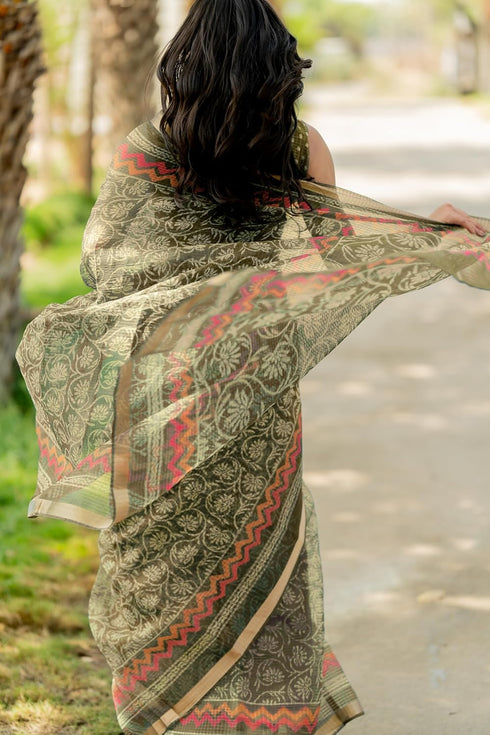 Vasthrlay Fashion Polyester Printed Dusty Ethnic Wear