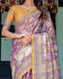 Vasthrlay Handloom Multicolour Pink Blue Saree