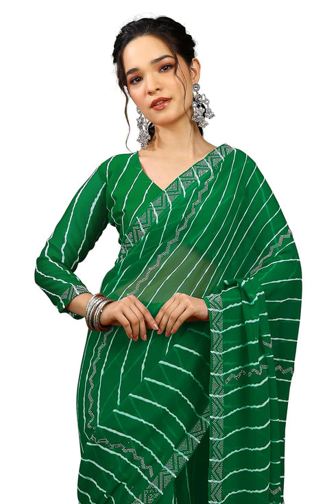 Vasthrlay Fashion Georgette Stripes Navy Ethnic Wear
