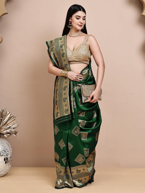 Vasthrlay Green Silk Saree