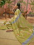 Vasthrlay Shimmer Printed Unstitched Lime Green Saree