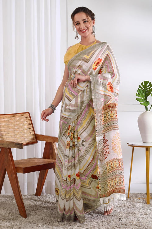 Vasthrlay Fashion Chevron Printed Ethnic Wear
