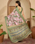 Vasthrlay Womens Printed Unstitched White Saree