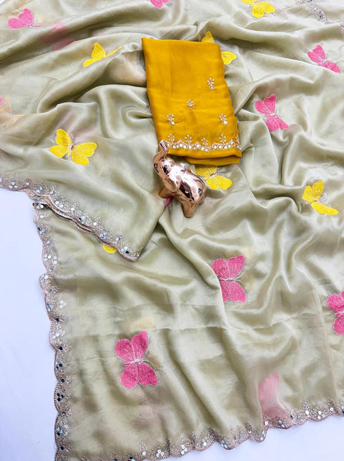 Vasthrlay Georgette Embroidery Unstitch