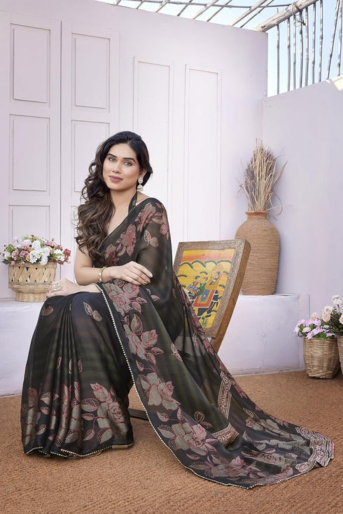 Vasthrlay Fashion Chiffon Georgette Printed Ethnic Wear
