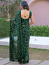 Vasthrlay Chiffon Printed Unstitched Teal Saree