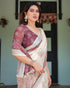 Vasthrlay Handwoven Printed Tasselled Saree