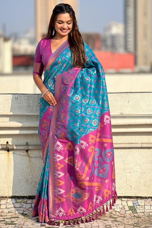 Vasthrlay Kanjivaram Patola Unstitched Ethnic Wear