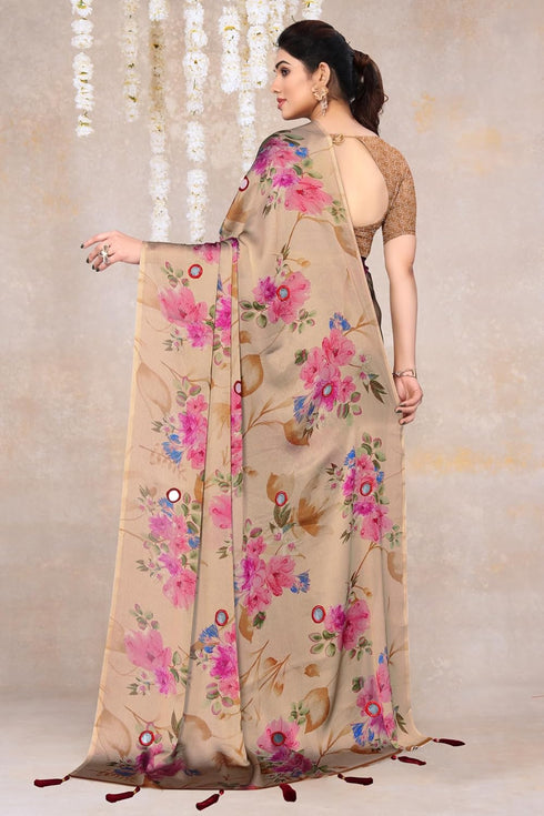Vasthrlay Fashion Chiffon Geometric Printed Ethnic Wear