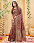Vasthrlay Womens Weaving Unstitched Dark Green Saree