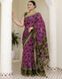 Vasthrlay Chiffon Bandhani Unstitched Pink Saree