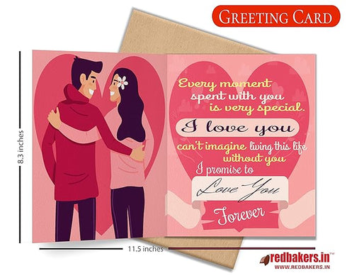 redbakers.in I Love You 12 Chocolate Gift Box & Greeting card