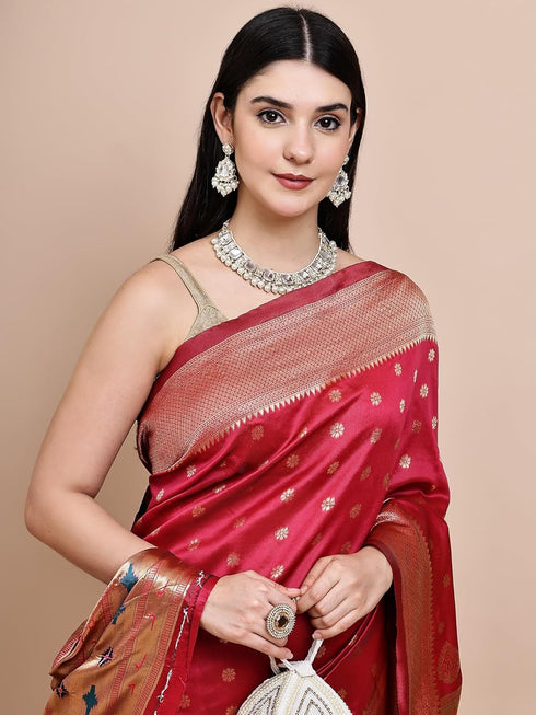 VasthrlayKanjeevaram Silk Paithani Rani Free Ethnic Wear