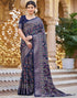 Vasthrlay Printed Traditional Patola Inspired Navyblue
