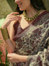 Vasthrlay Womens Printed Unstitched Beige Saree