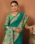 Vasthrlay Womens Paithani Unstitched Dark Green Saree