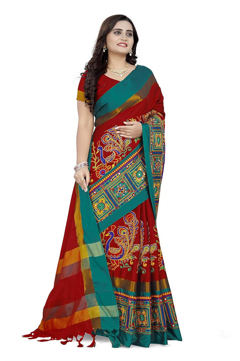 Vasthrlay Peacock Embroidered Saree