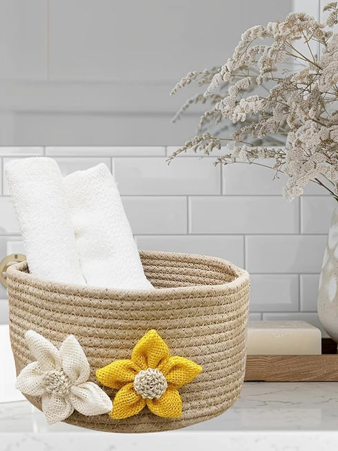 Round Cotton Storage With Lid Gift Basket