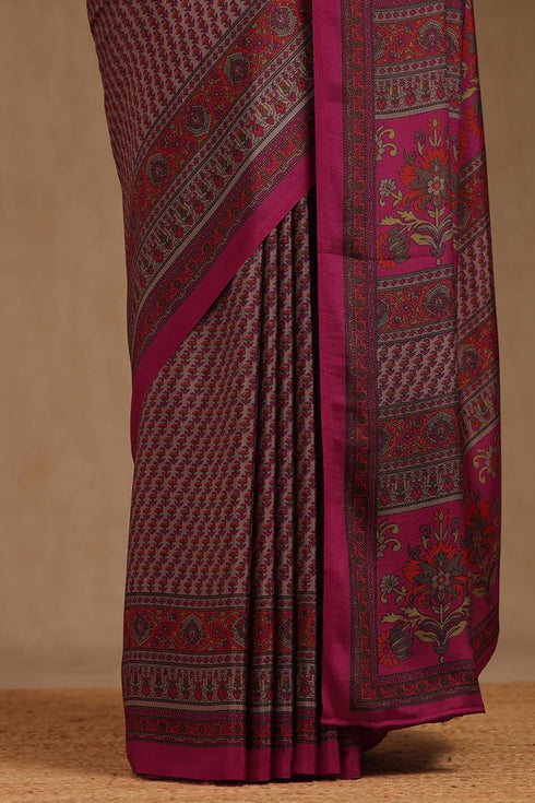 Vasthrlay Fuchsia Crepe Floral