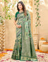Vasthrlay Womens Weaving Unstitched Light Green Saree