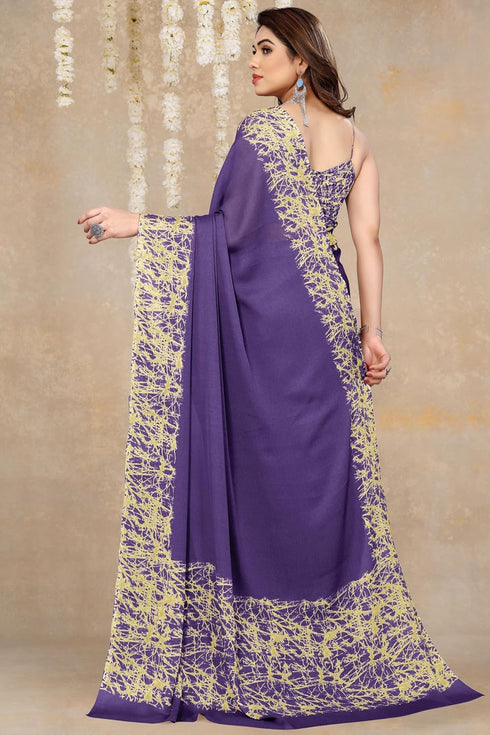 Vasthrlay Fashion Chiffon Abstrect Printed Ethnic Wear