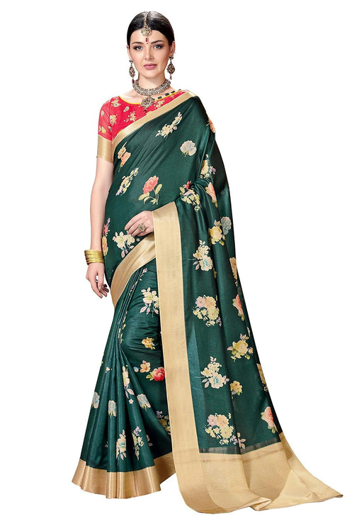 Vasthrlay Banarasi Blouse Printed Dark Ethnic Wear