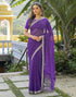 Vasthrlay Embroidery Georgette Unstitched Sky Blue Saree
