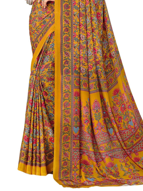 Vasthrlay Abstract Printed Unstitched Multicolor Saree