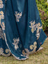 Vasthrlay Georgette Embroidery Dark Saree