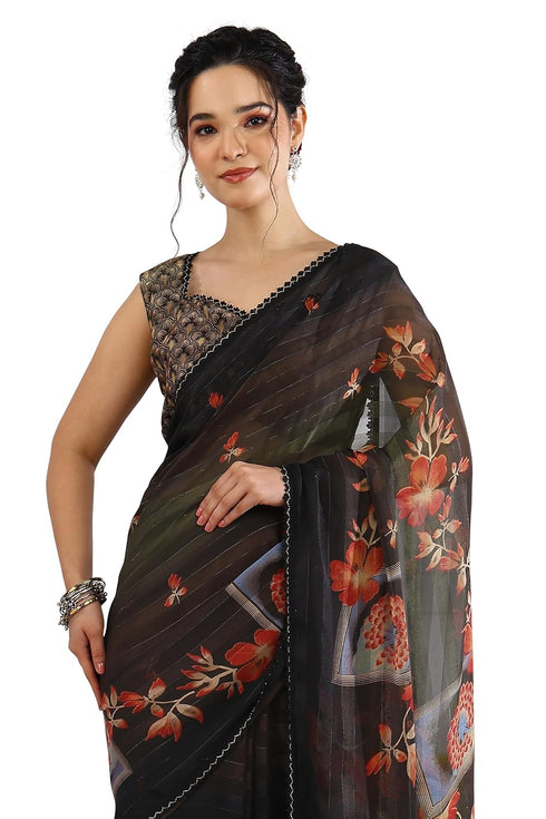 Vasthrlay Fashion Georgette Geometric Printed Ethnic Wear