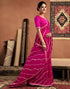 Vasthrlay Georgette Embroidery Unstitched Pink Saree
