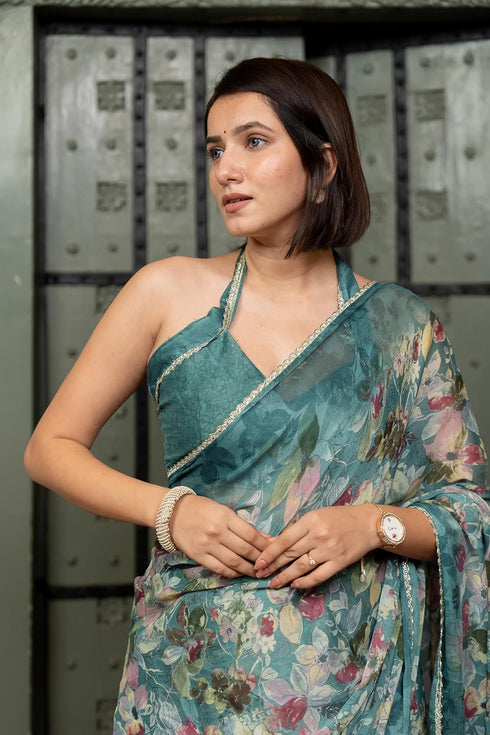 Vasthrlay Fashion Georgette Dark Multicolor Ethnic Wear