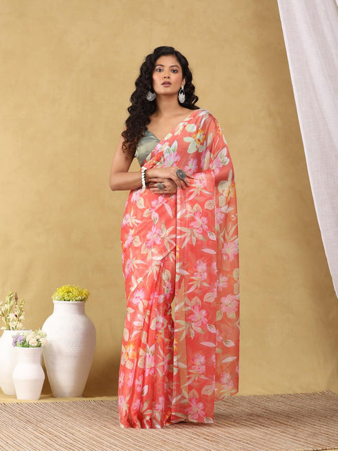 Vasthrlay Chiffon Floral Saree